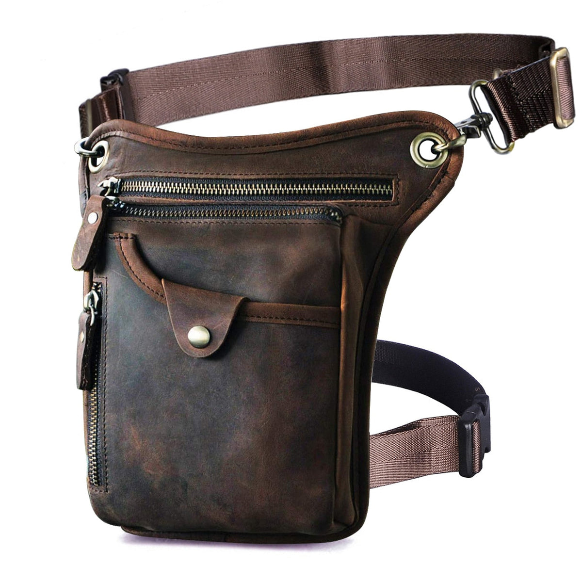 Bolsa Masculina de Cintura Couro Genuíno